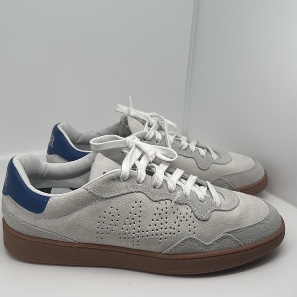 P448 Mens White At Heel and Tongue Vert Toe Wedge Leather Sneakers Shoes Size 39 - Picture 3 of 16